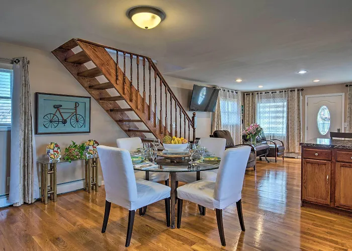 Waterfront Home W/ Large Deck & Dock On Narrow Bay